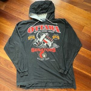 Vintage 1992 Ottawa Senators Hoodie Shirt NHL Hockey Softwear XL